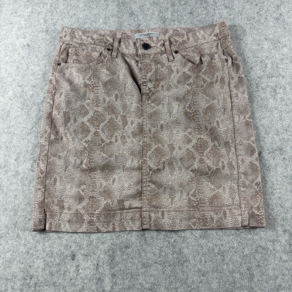 Rich & Skinny Women Snake Animal Print Lyocell Cotton Skirt Sz 27 Stretchy